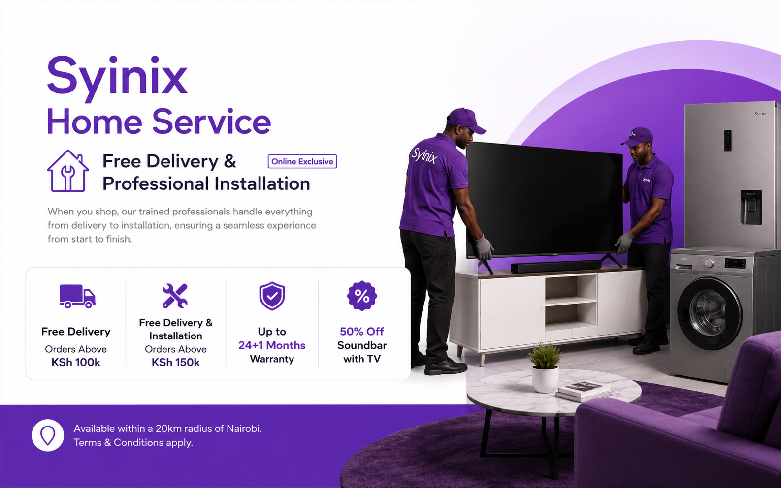 Free Delivery and Professional Installation