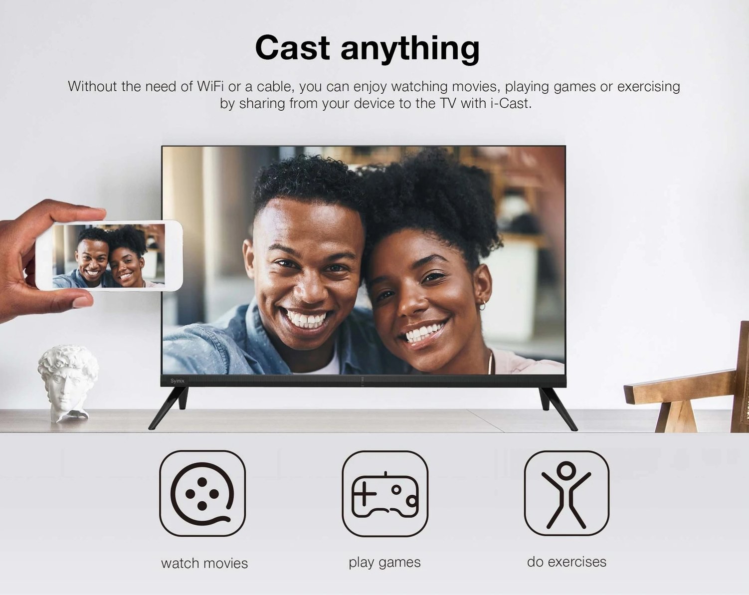 How to connect Syinix TV to Smart Phone via i-cast or chromecast - SYINIX