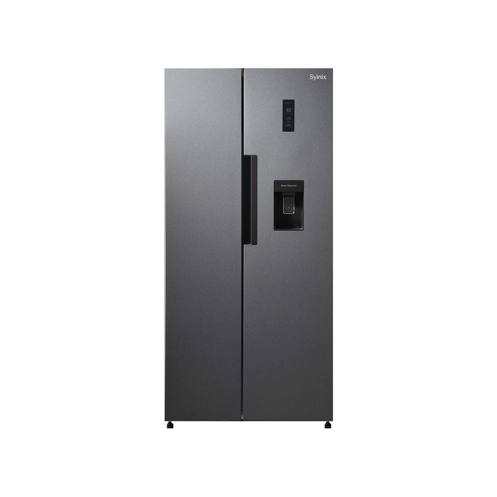 Syinix Fridge Side by Side Water Dispenser No Frost Grey 460L FD460SBWS