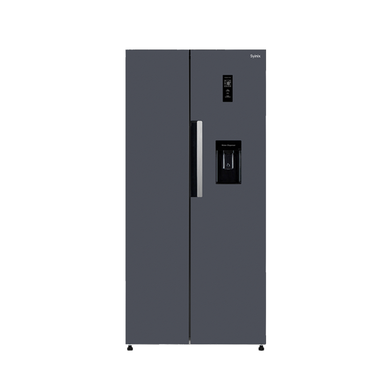 Syinix Fridge Side by Side Water Dispenser No Frost Grey 460L FD460SBW