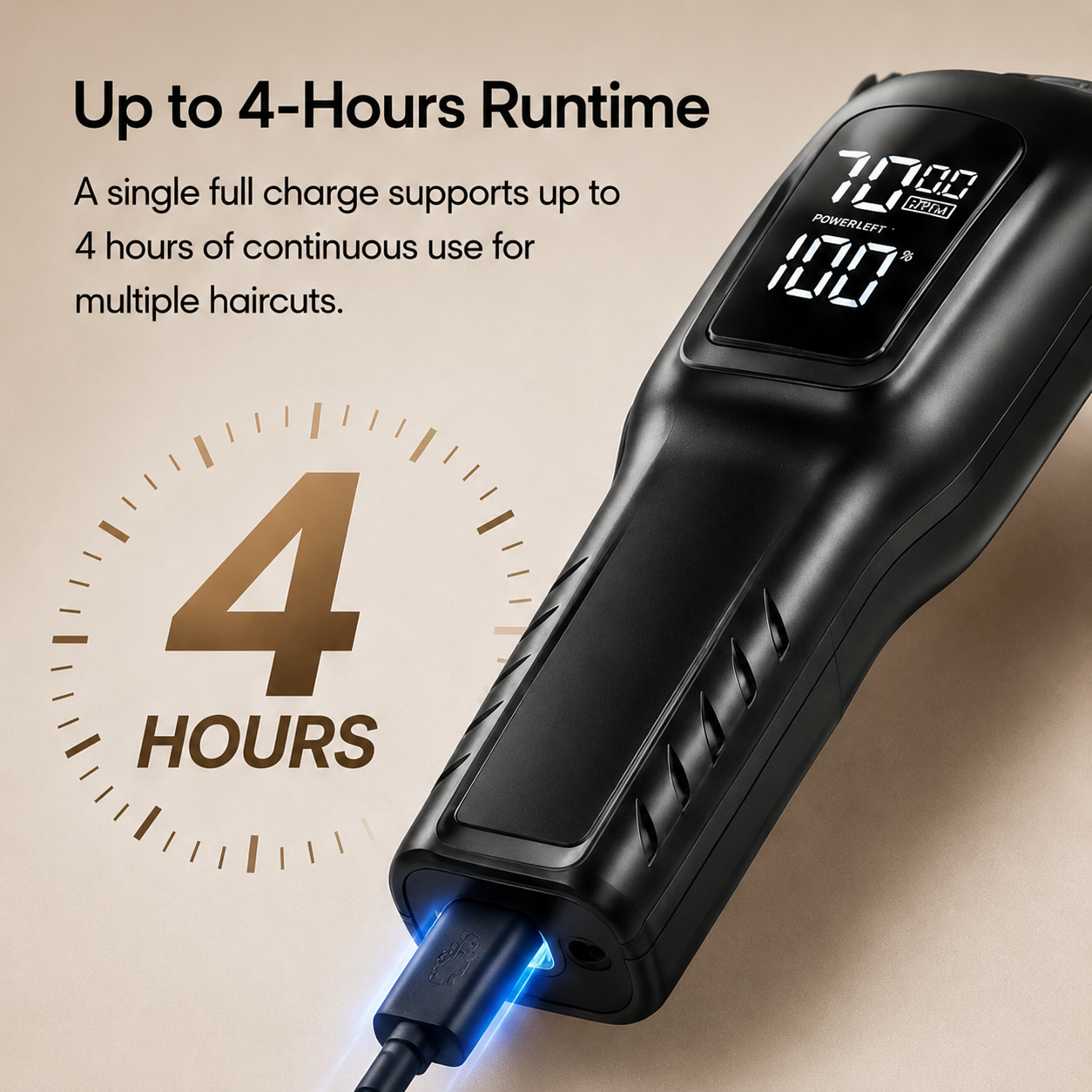 Syinix POWERTRIM Ultra Professional Hair Clipper — 7000 RPM 4H Runtime All Hair Types SHC-680