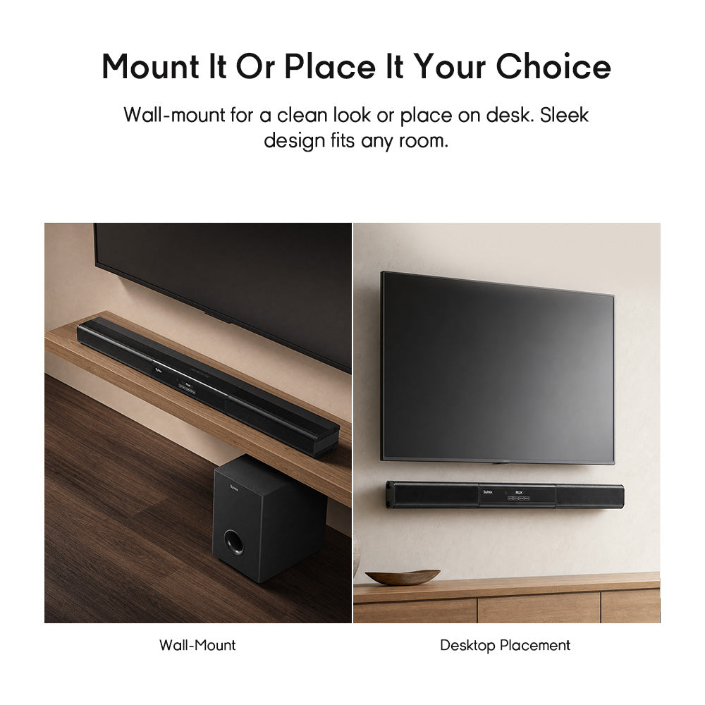 Syinix Soundbar Subwoofer Bluetooth Black SYN-S60