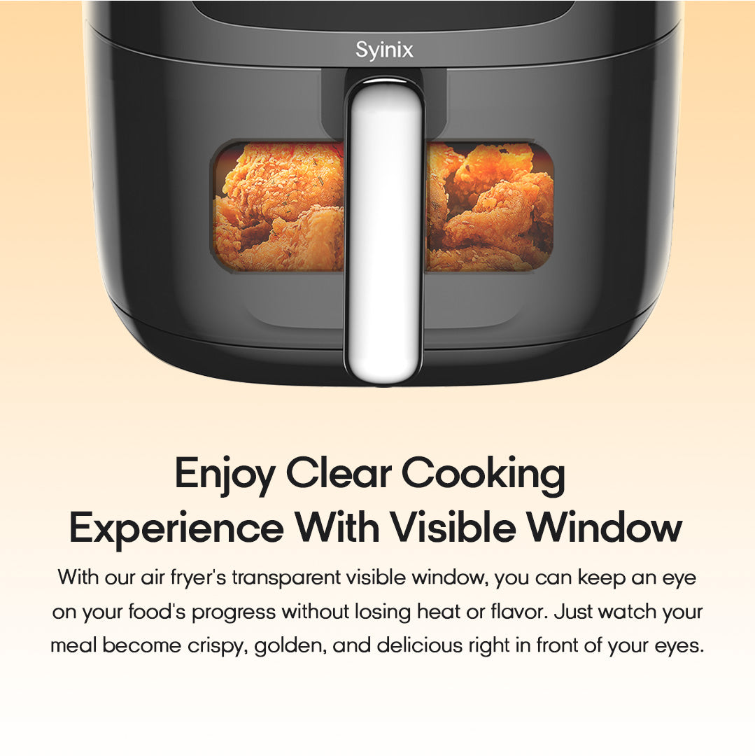 Syinix Air Fryer Large Non-Stick Basket Black 8L SAIF75E