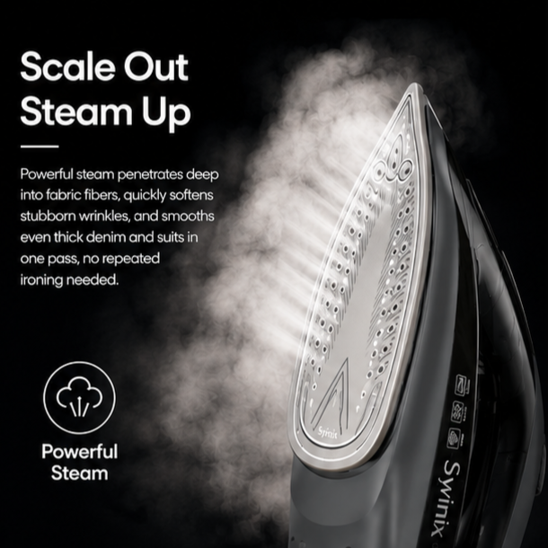 Syinix Steam Iron PolePole Leak-Proof Non-Stick Coating 250ml IRSP-1005
