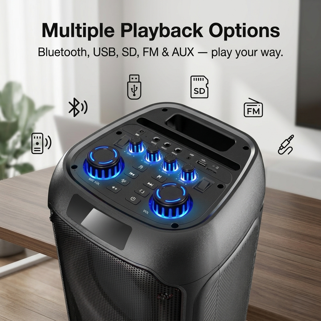 Syinix Deep Bass 80W Wireless Bluetooth Speaker SYN-DJ280TWD