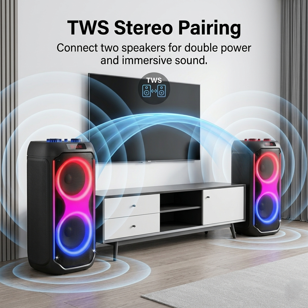 Syinix Deep Bass 80W Wireless Bluetooth Speaker SYN-DJ280TWD