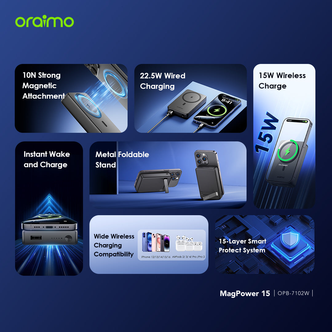 Oraimo Magnetic Wireless Charge Power Bank OPB-7102W