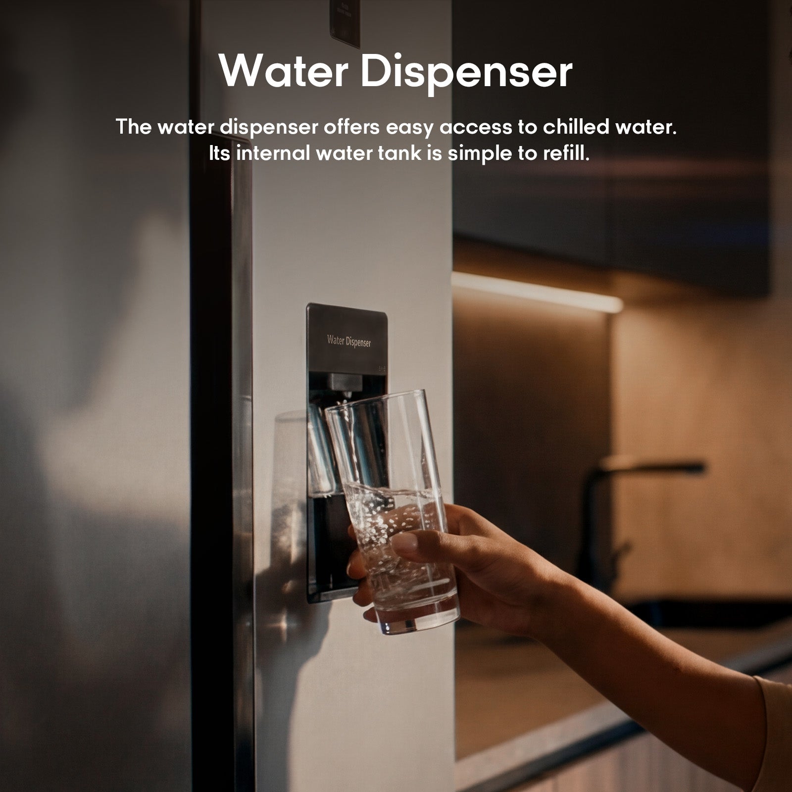 Syinix Fridge Side by Side Water Dispenser No Frost Grey 460L FD460SBWS
