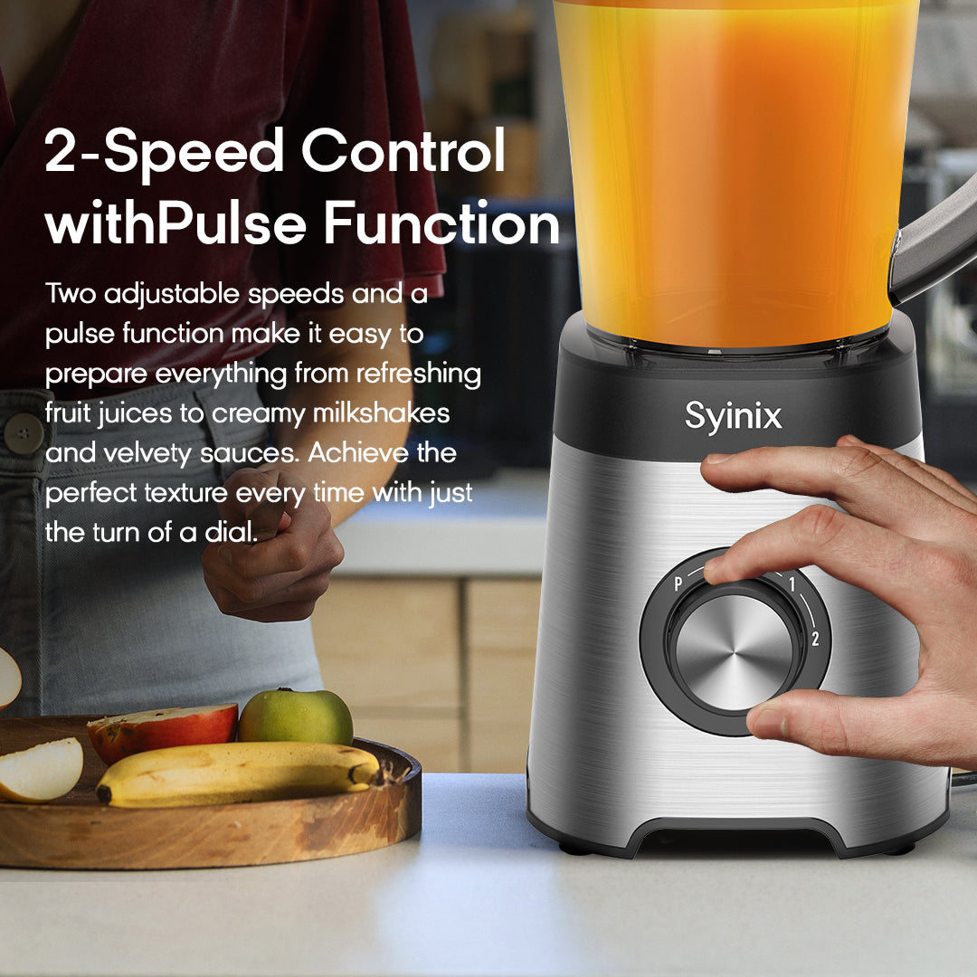 Syinix Power Blender Smoothie Maker 2-In-1 With 1.5L  Silver Q70BL1