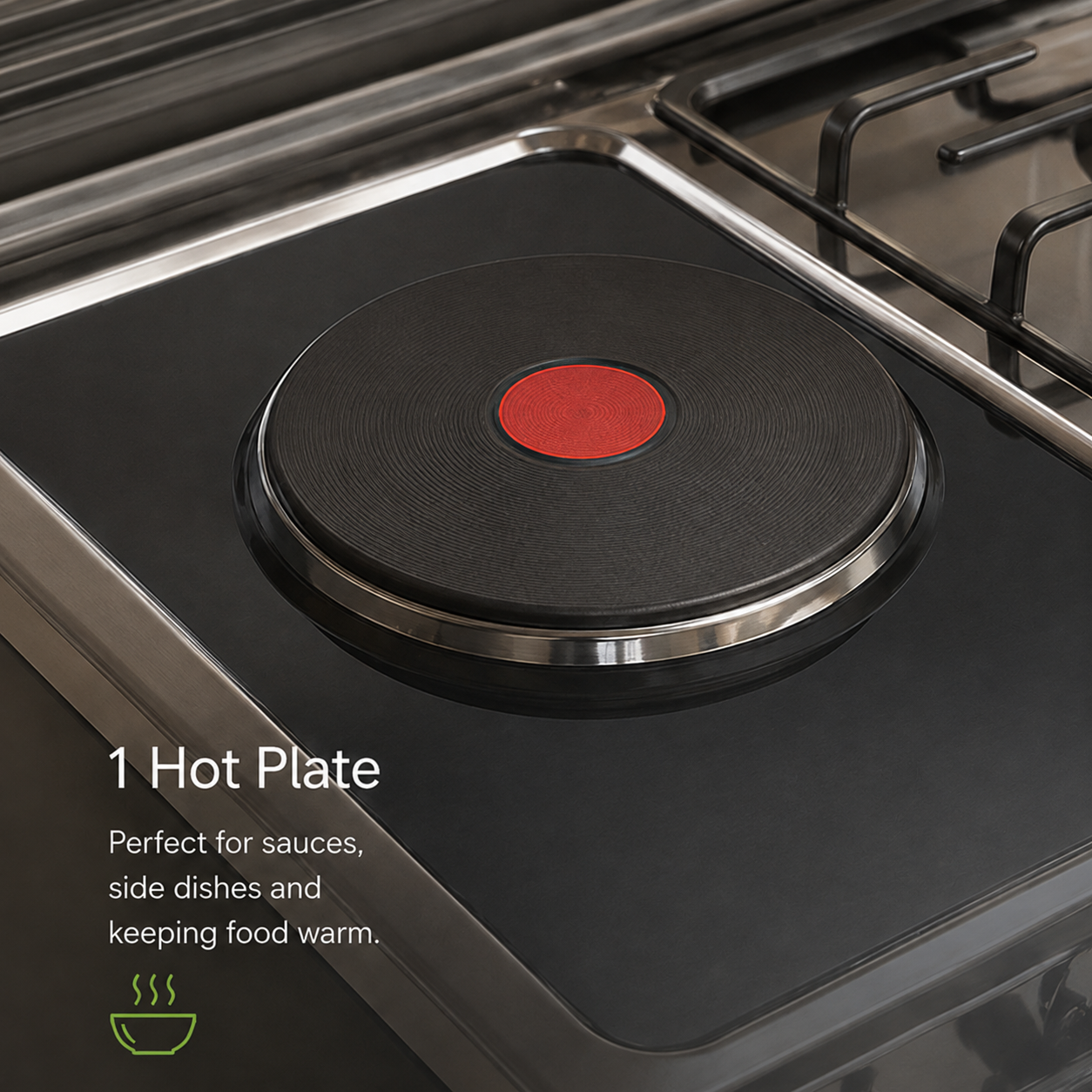 Syinix Standing Cooker Gas Cooker with Electric Oven 3 Gas Burners 1 Hot Plate 60 cm*60 cm Q60GC3