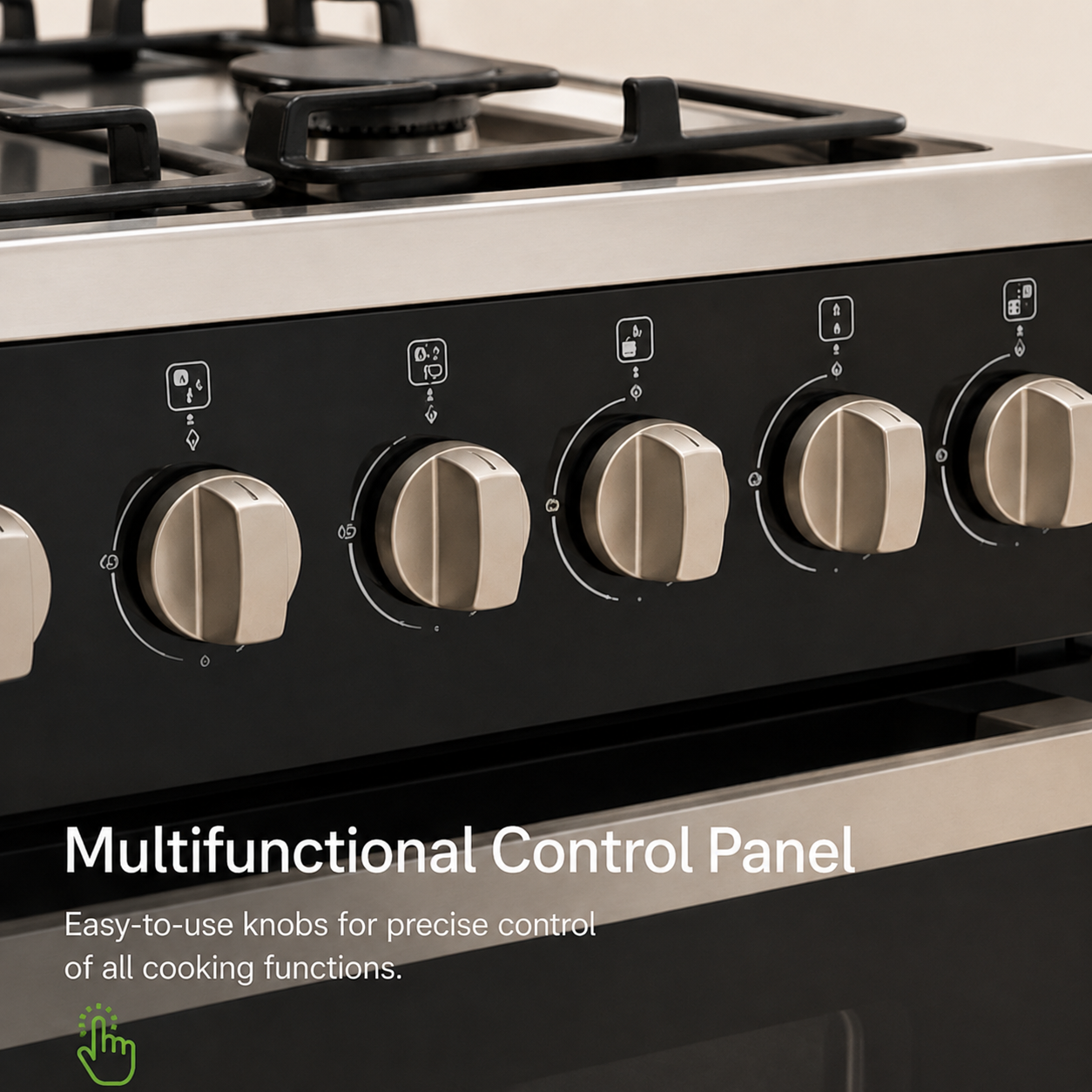 Syinix Standing Cooker Gas Cooker with Electric Oven 3 Gas Burners 1 Hot Plate 60 cm*60 cm Q60GC3