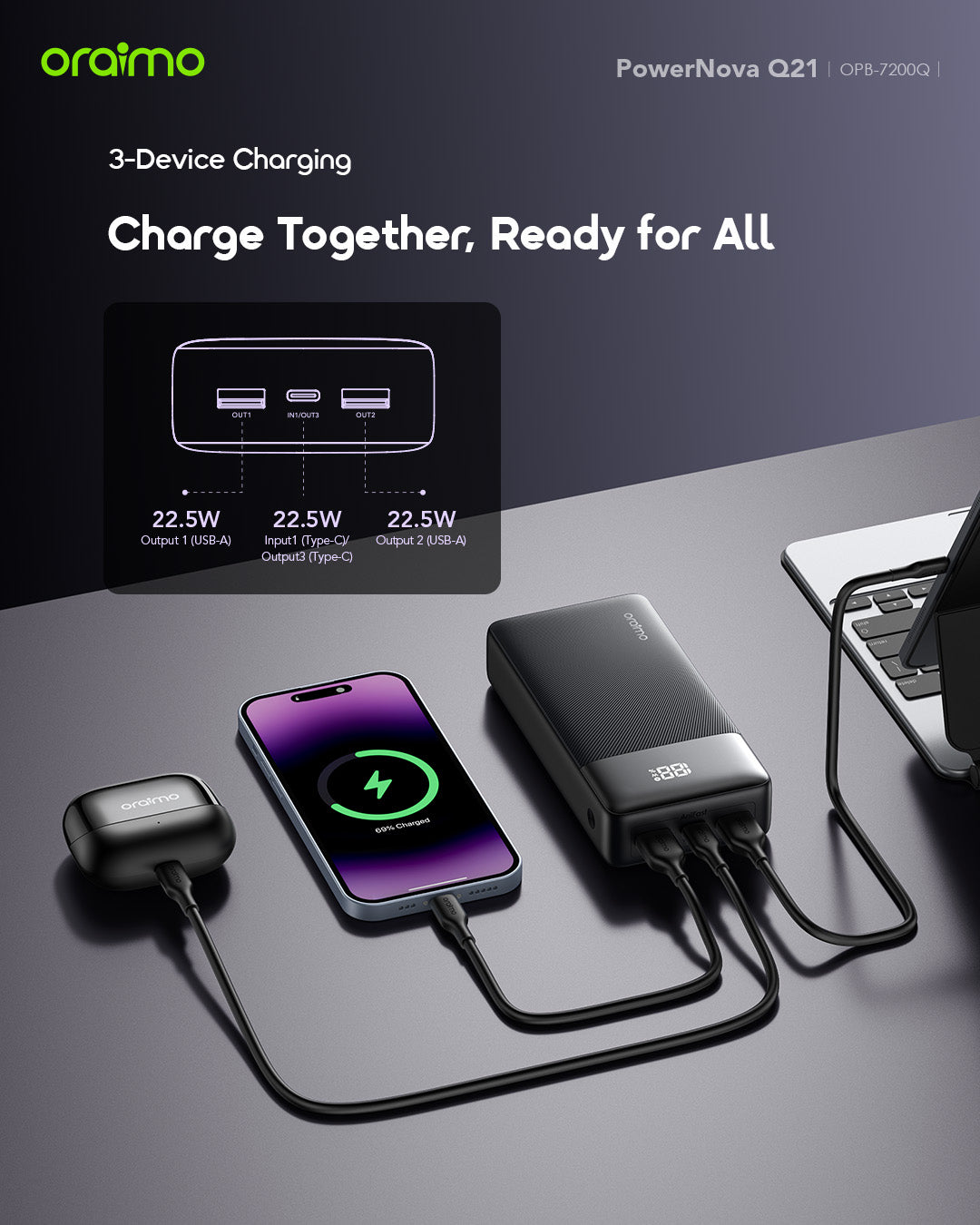 Oraimo PowerNova Q21 Power Bank OPB-7200Q