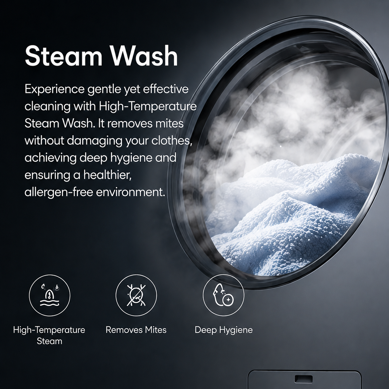 Syinix Washing Machine Front Loading Baby Care Steam Wash Grey 8KG V8WFT