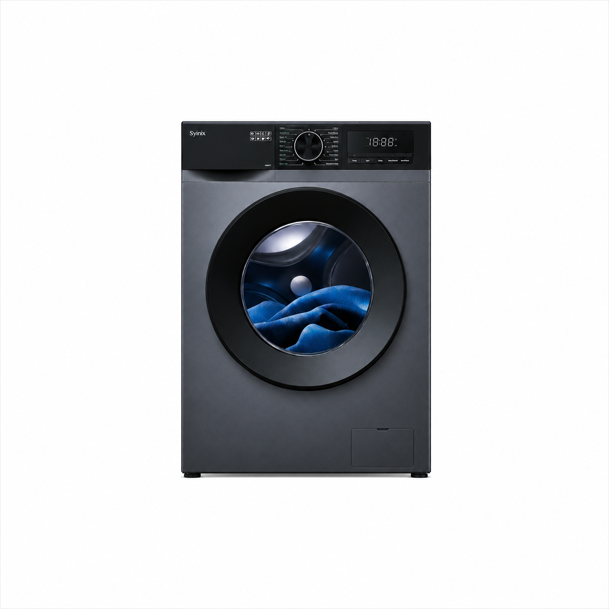 Syinix Washing Machine Front Loading Baby Care Steam Wash Grey 8KG V8WFT