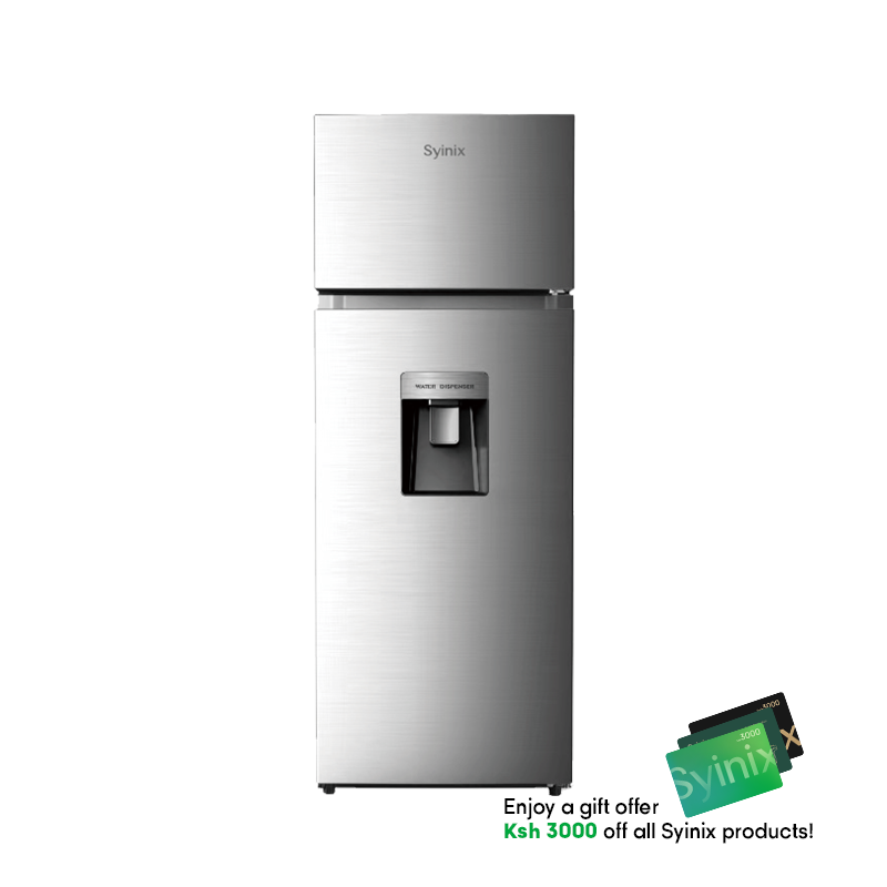 Syinix Fridge with Water Dispenser Energy Star Silver 210L FD275BF03WK