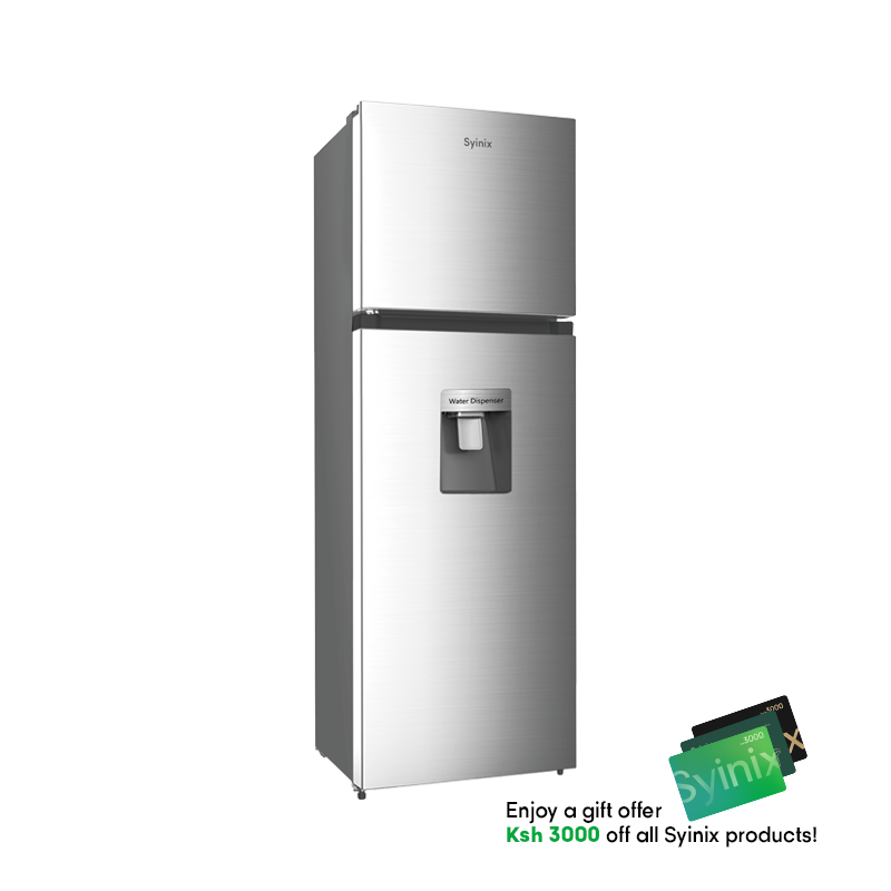 Syinix No Frost Fridge with Water Dispenser Inverter Compressor Silver 257L  FD257DFT01K