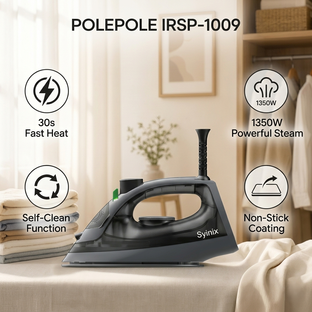Syinix Steam Iron PolePole 30s Fast Heat 160ml IRSP-1009