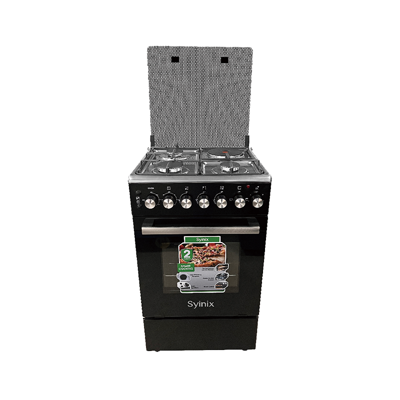 Syinix Gas Cooker 3 Gas Burners 1 Hot Plate Flame Failure Device Black 50x50cm Q50GC1