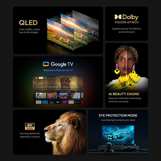 Syinix 65 inch Q61 4K QLED Google TV-65Q61