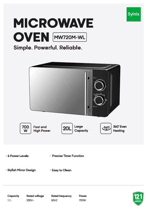 Syinix Microwave Oven MW720M-KE