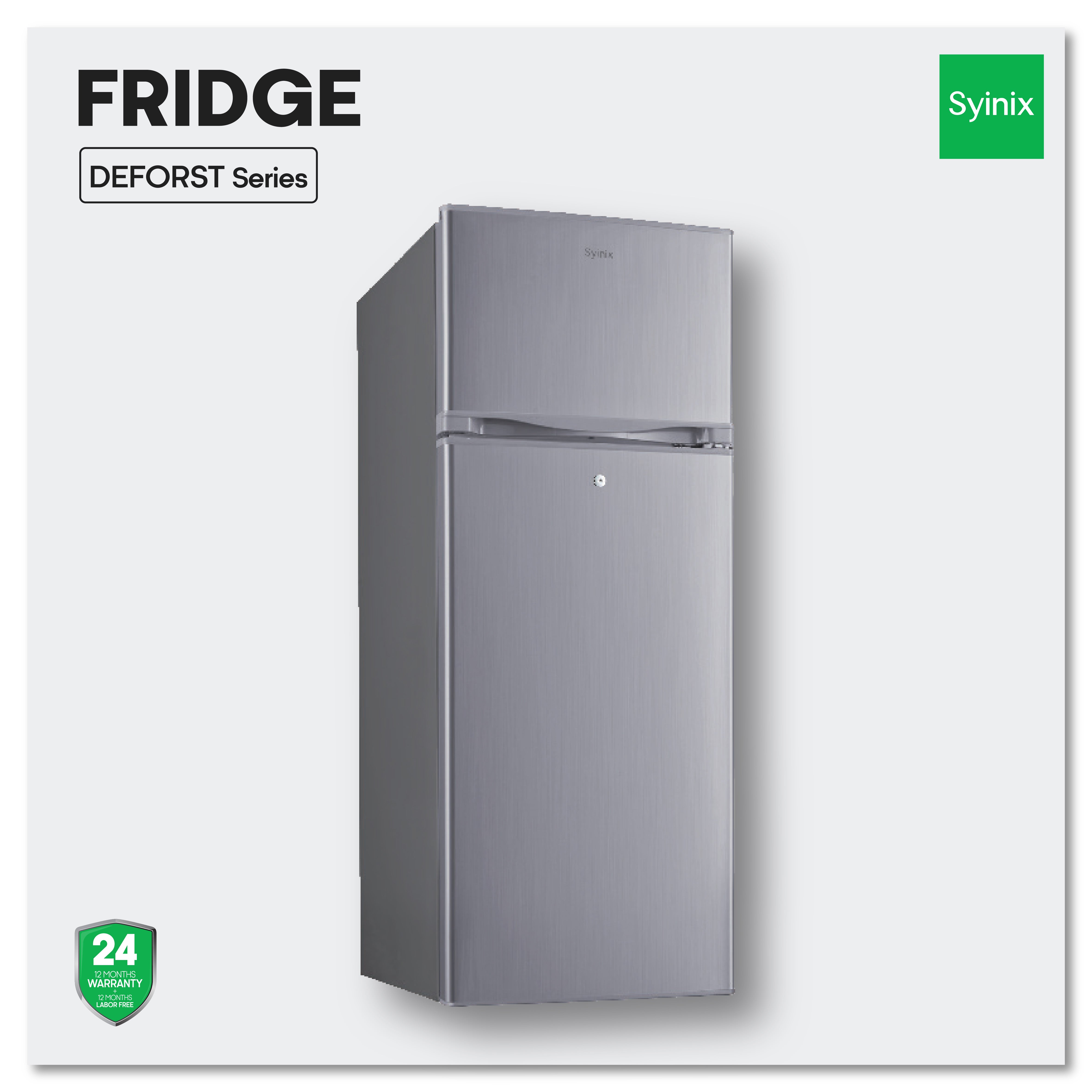 Syinix Fridge Deforest Series Energy Saving 137L Silver