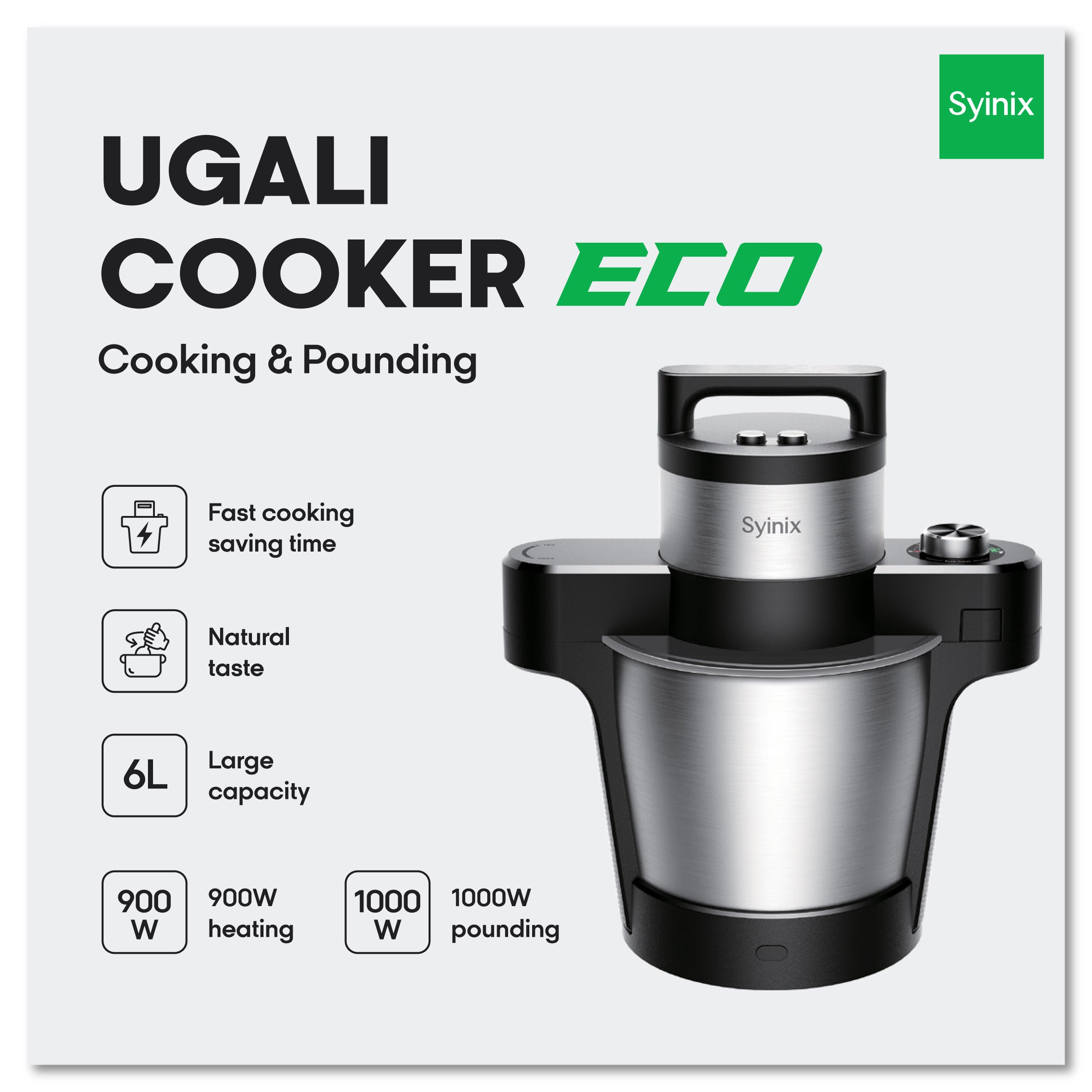 Syinix Ugali Cooker Eco Multi-functional Food Cooker SFM60E1