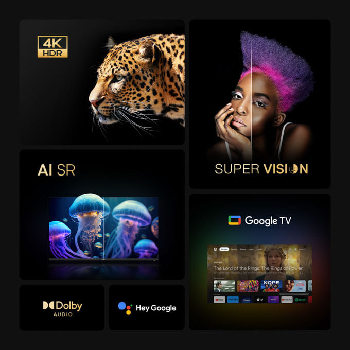 Syinix 55 inch Premium 4K UHD Google TV-55U61G